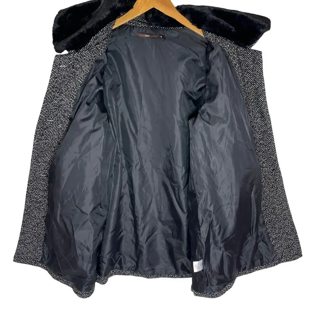 ANTHROPOLOGIE HAZEL Women’s Vintage Style Faux Fur Collar Pea Coat - Picture 6 of 6